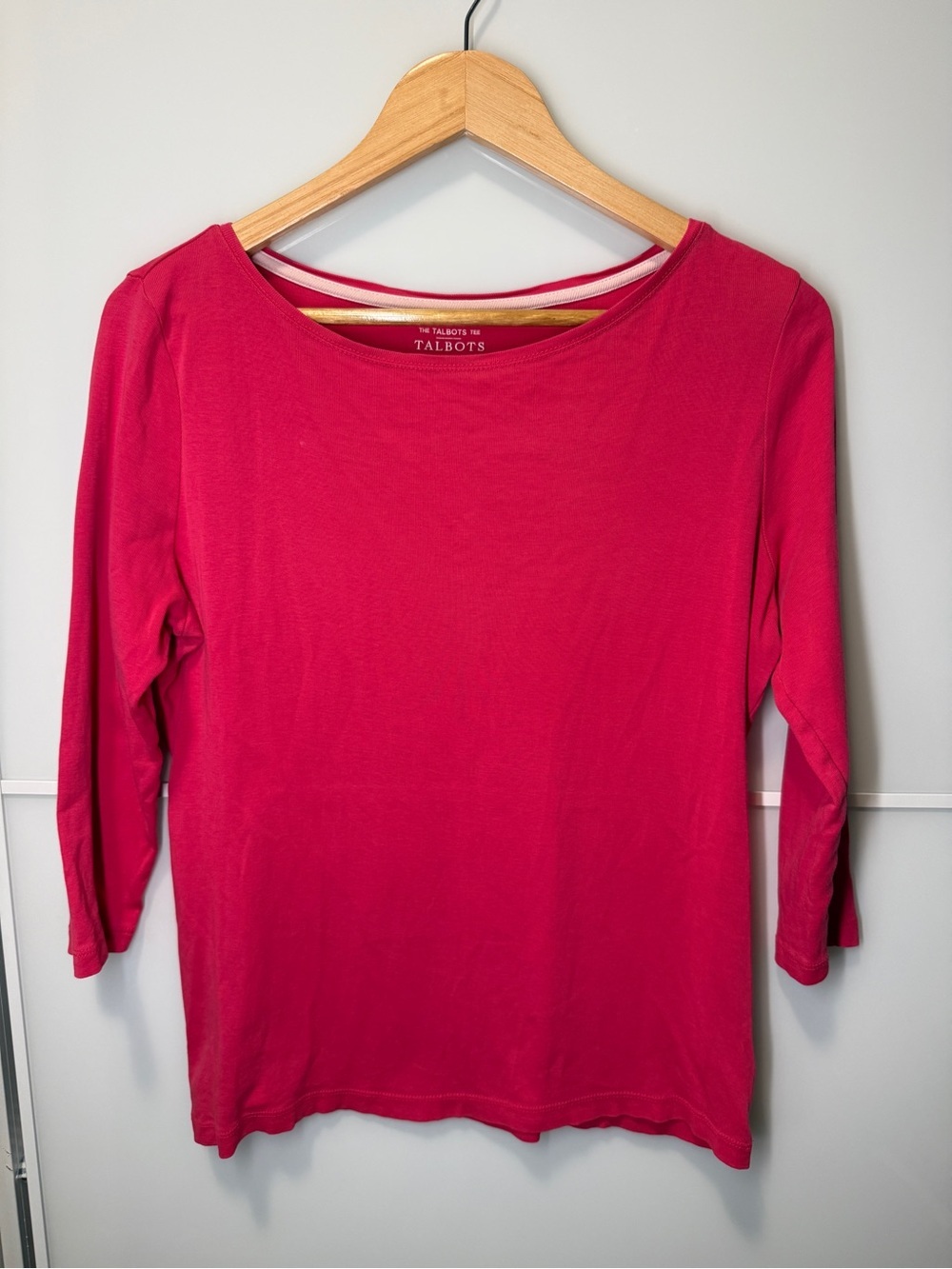 Talbots Pink Crewneck 3/4 Sleeve Top